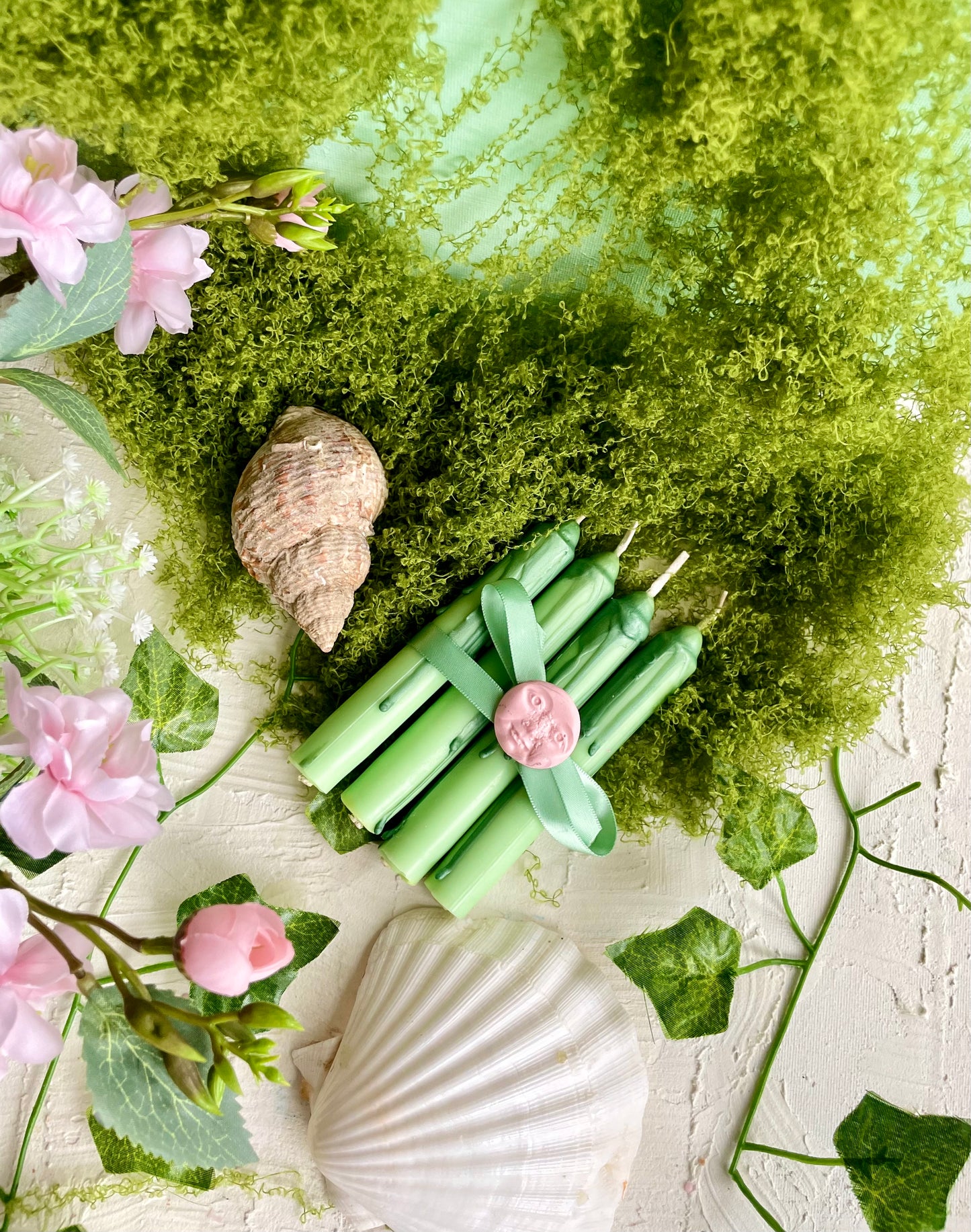 Faerie Soy Wax Green Candlesticks