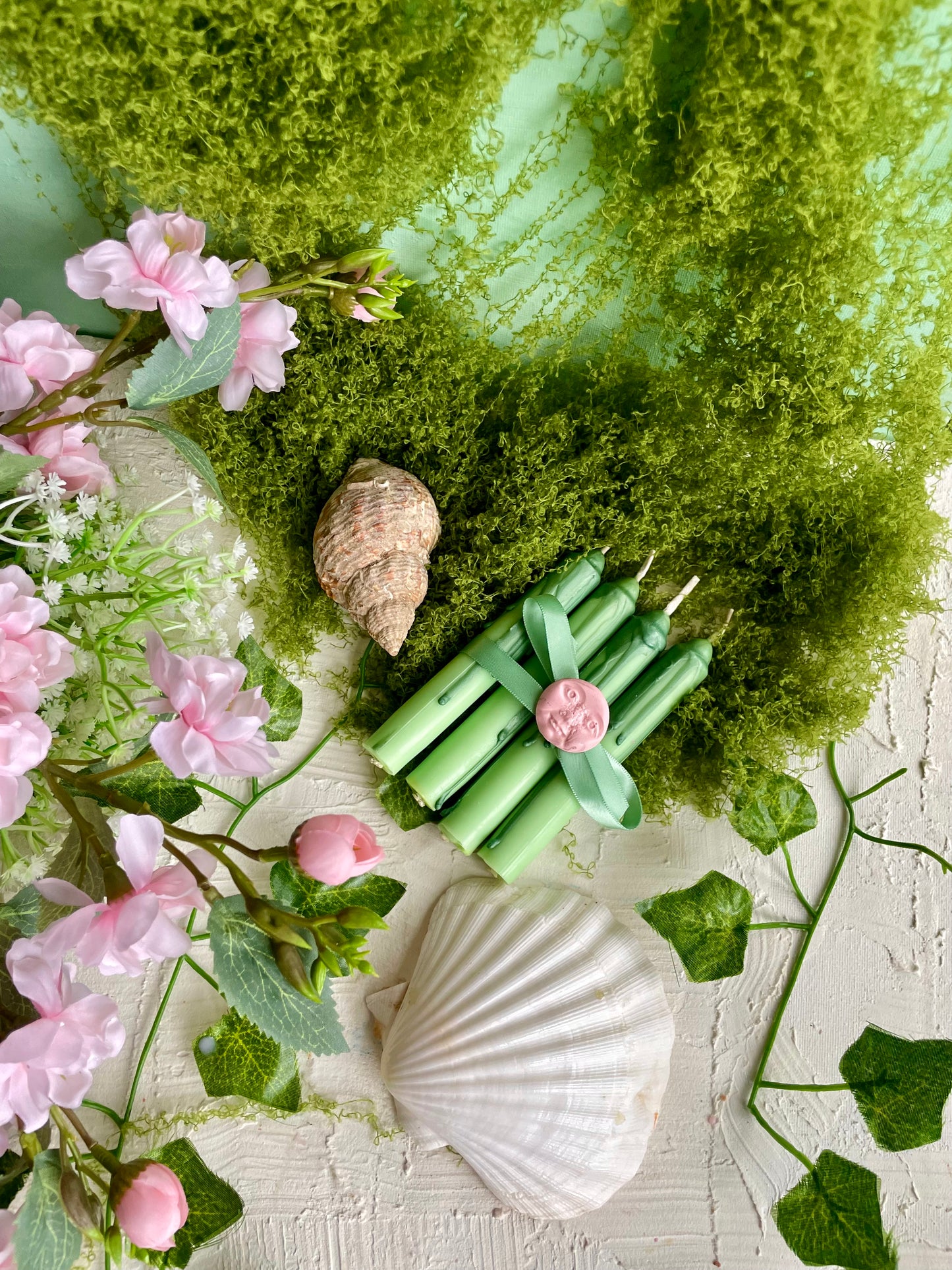 Faerie Soy Wax Green Candlesticks