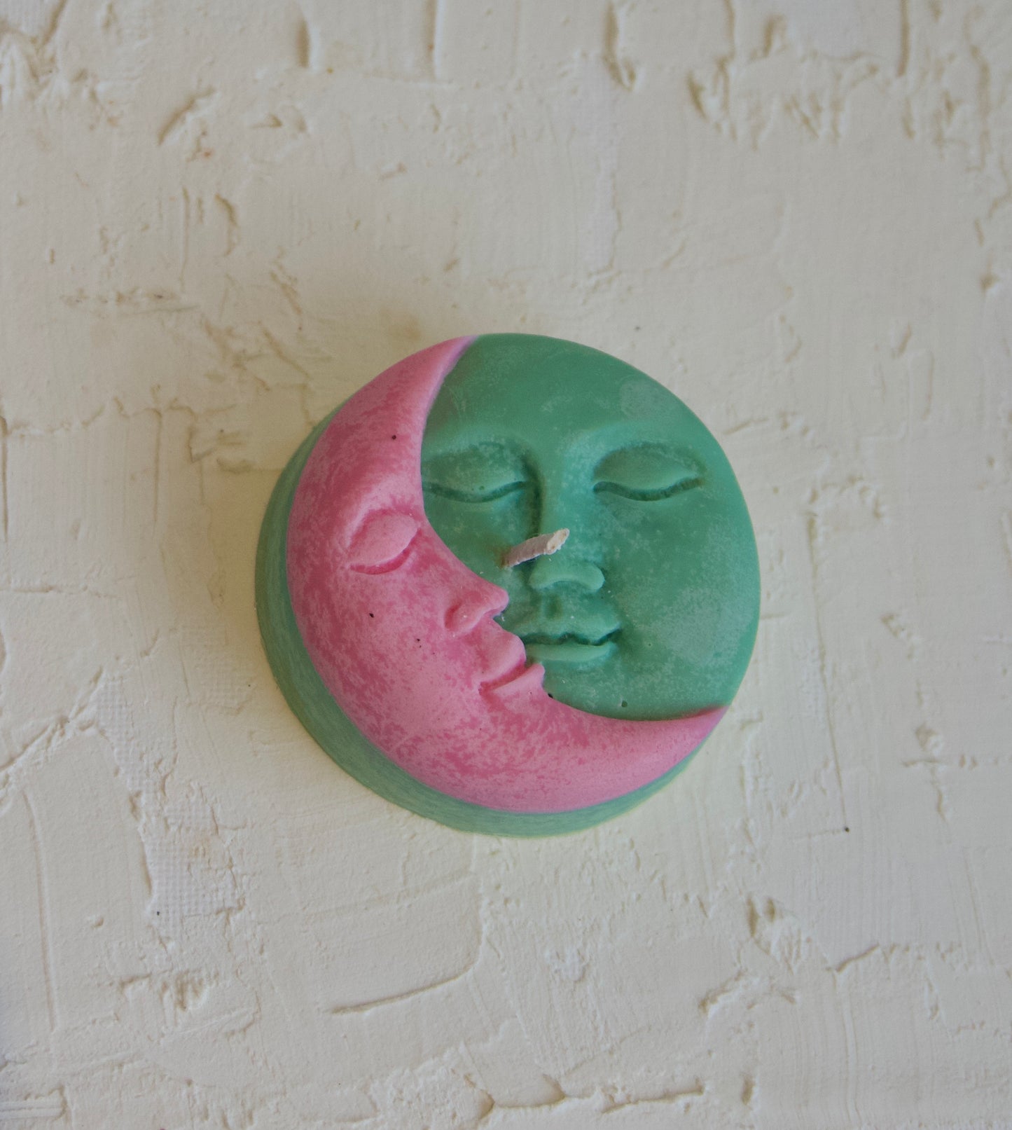 Green and pink soy wax natural handmade candle luxury
