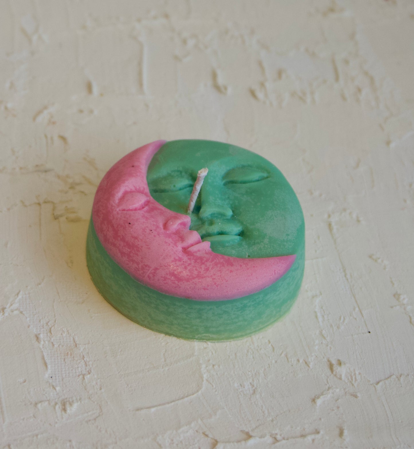 Green and pink soy wax natural handmade candle luxury