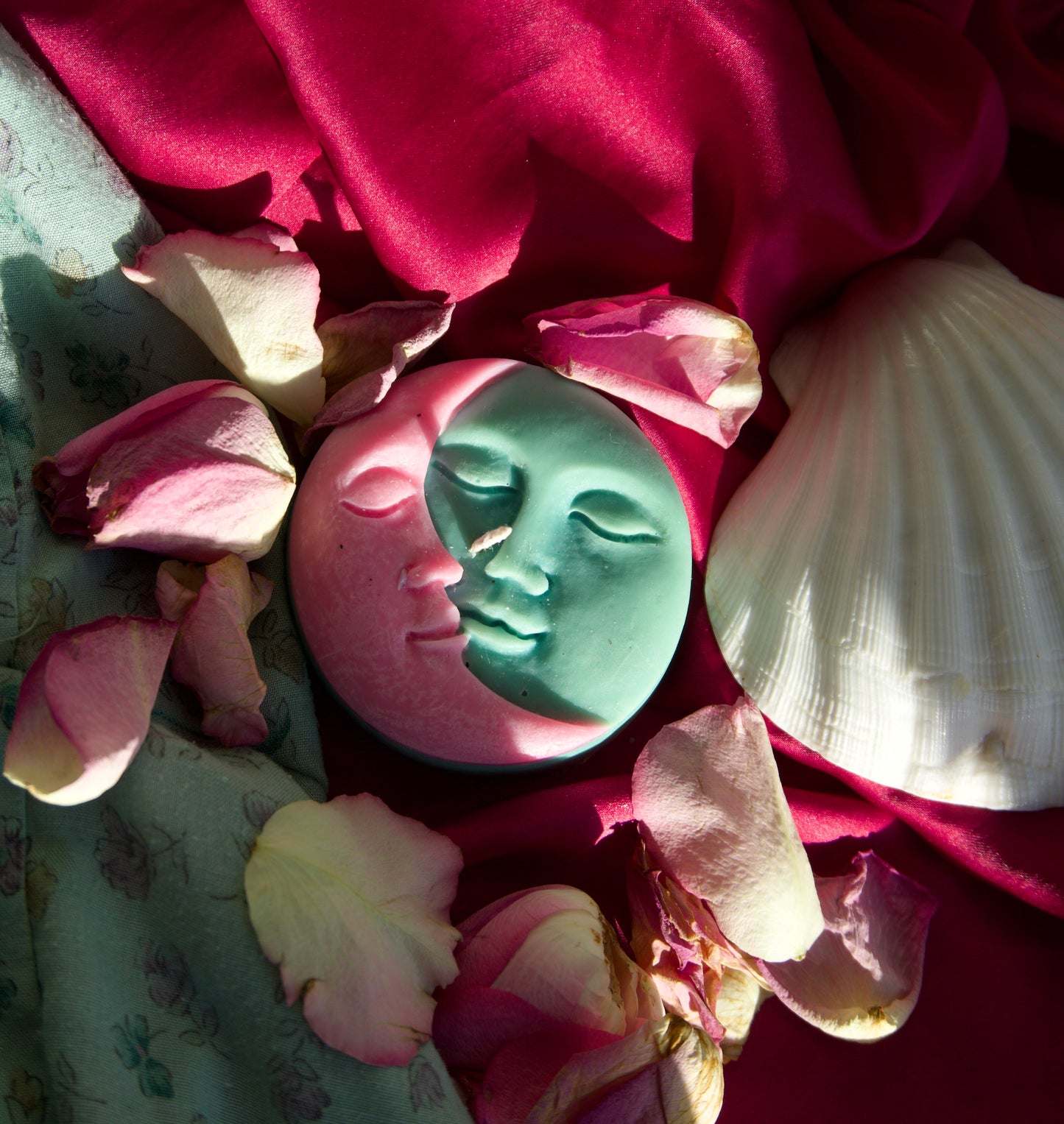 Green and pink soy wax natural handmade candle luxury