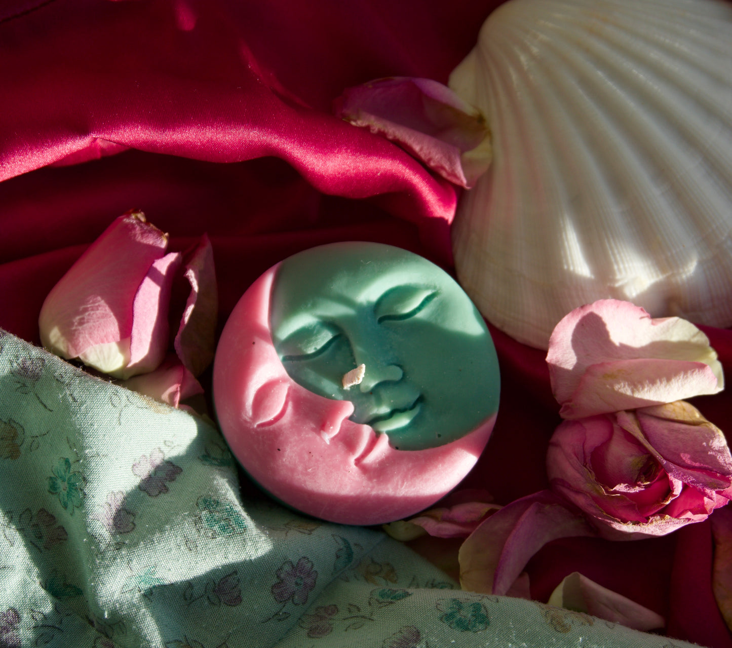 Green and pink soy wax natural handmade candle luxury