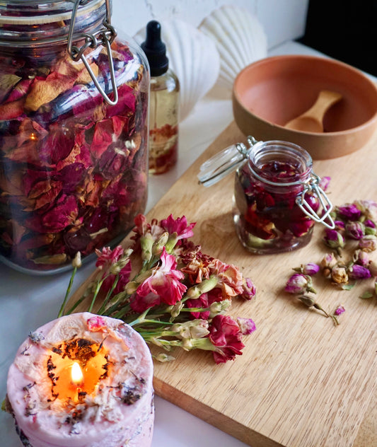 Homemade Rose-Infused Oil