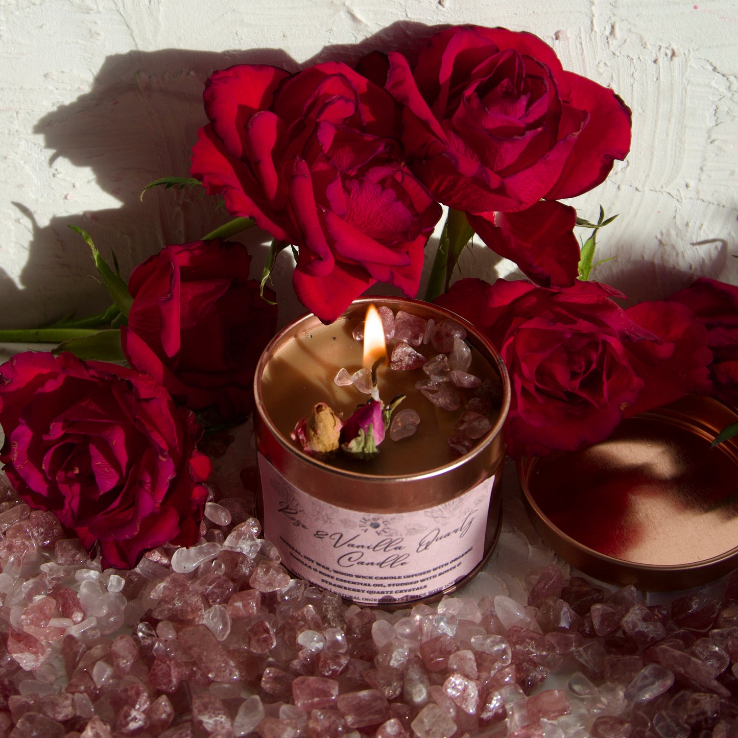 Rose & Vanilla Quartz Candle