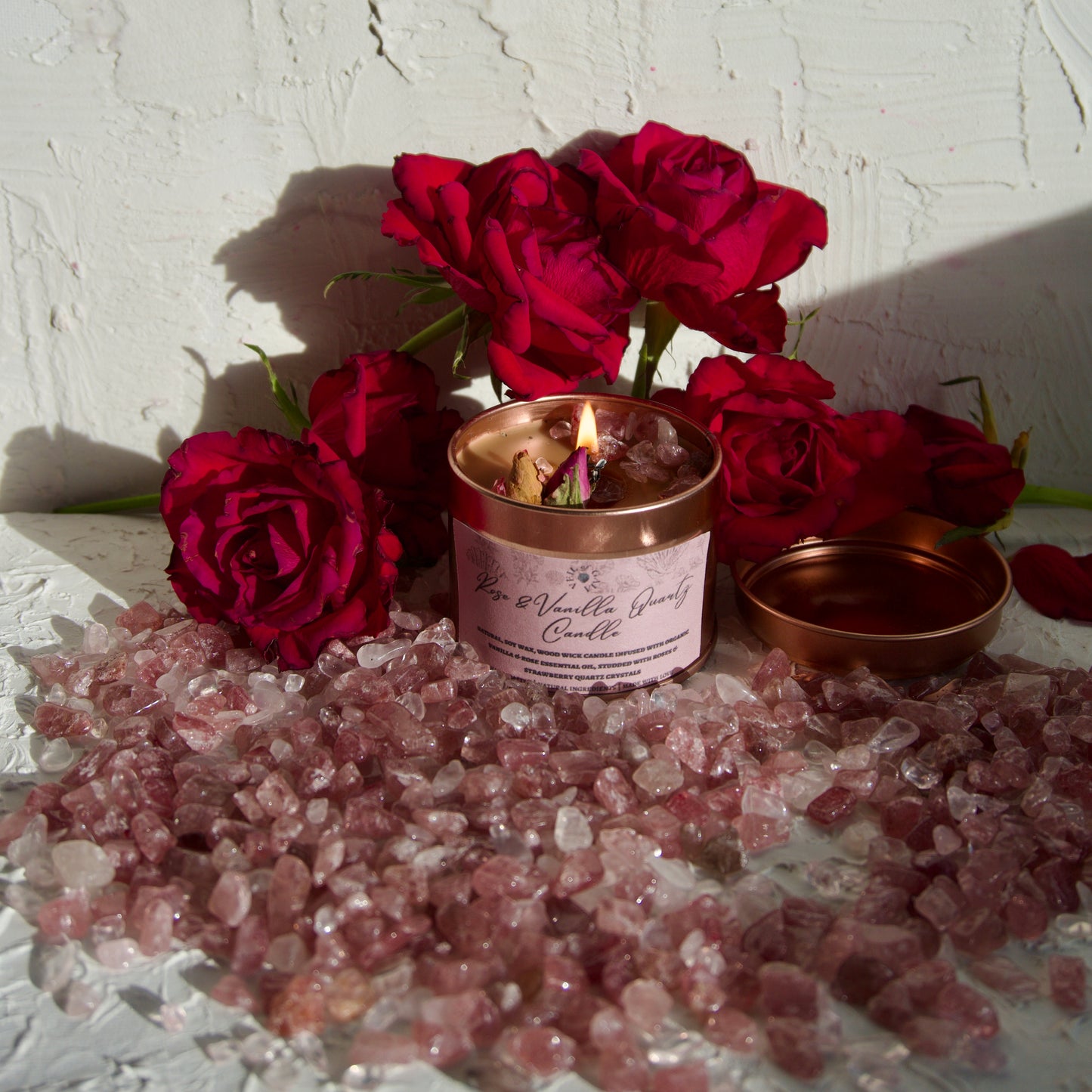 Rose & Vanilla Quartz Candle