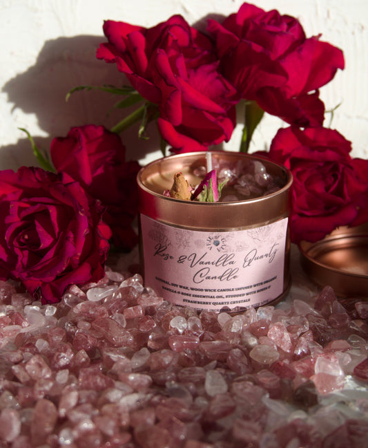 Rose & Vanilla Quartz Candle